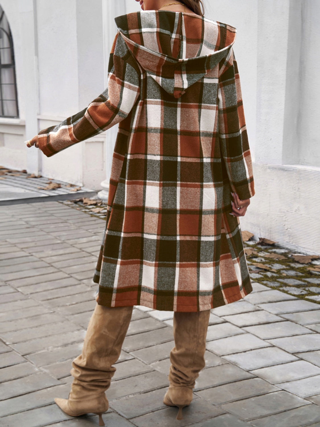 Devine Plaid Hooded Coat