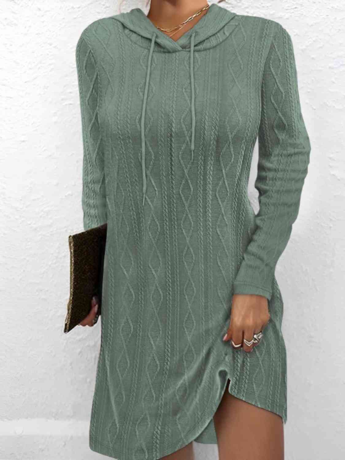 Glammed Out Hooded Sweater Dress