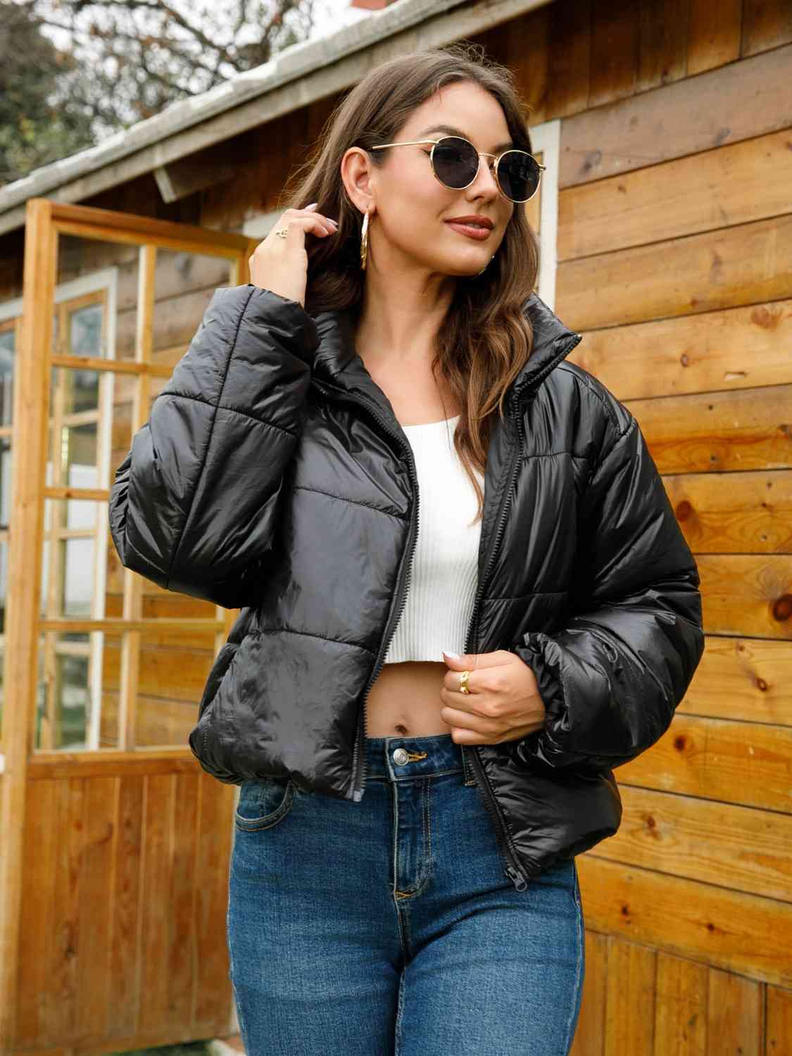 Zipped Up Puffer Jacket