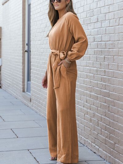 Brunched Out Tie-Waist Jumpsuit