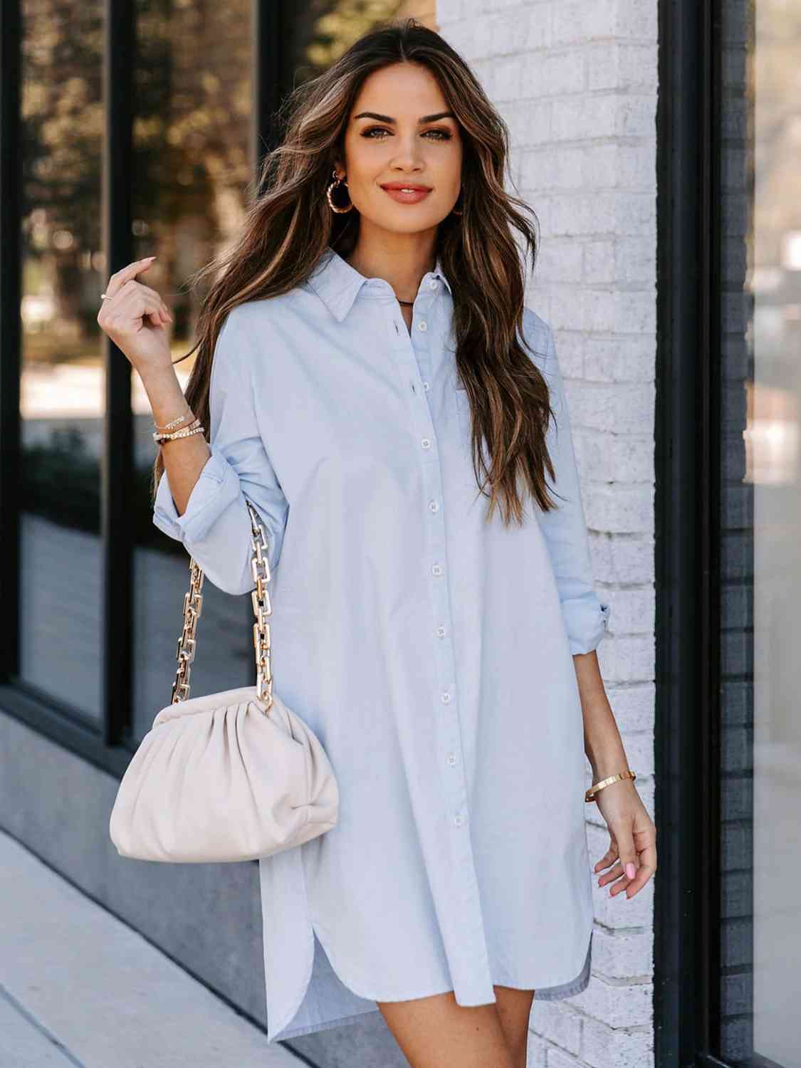 Collared Charm Shirt Dress