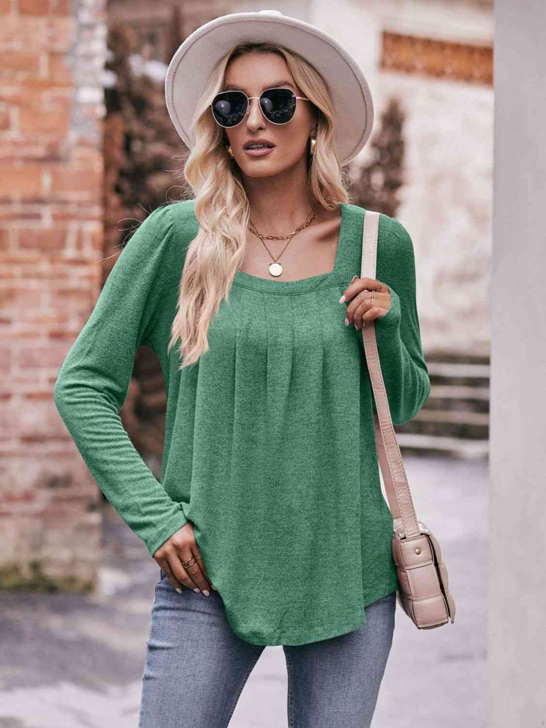 Simply Pleated Sleeve Top