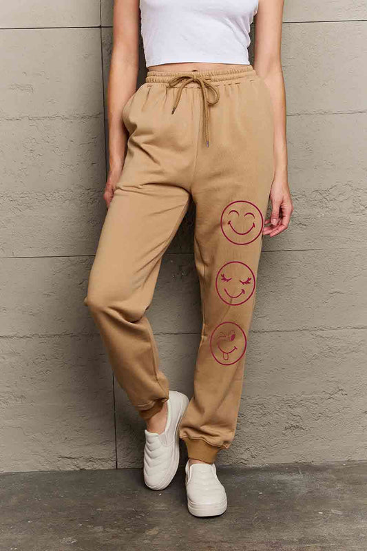 Smile Emoji Graphic Sweatpants