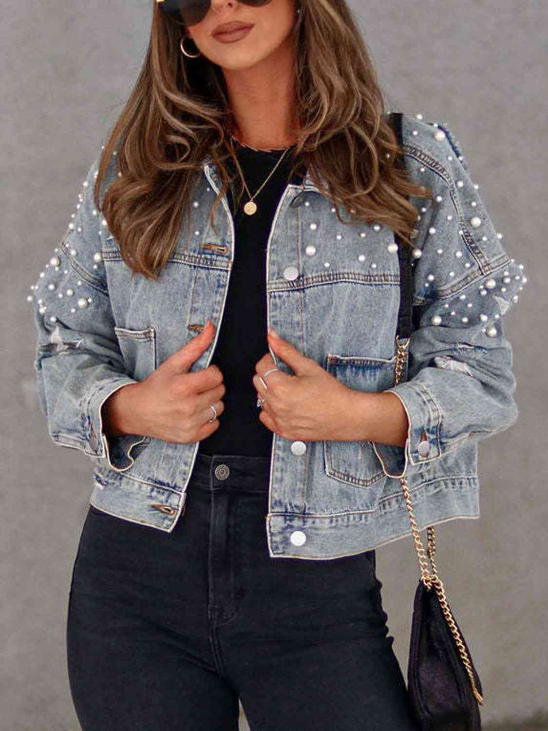 Starry Pearl Denim Jacket