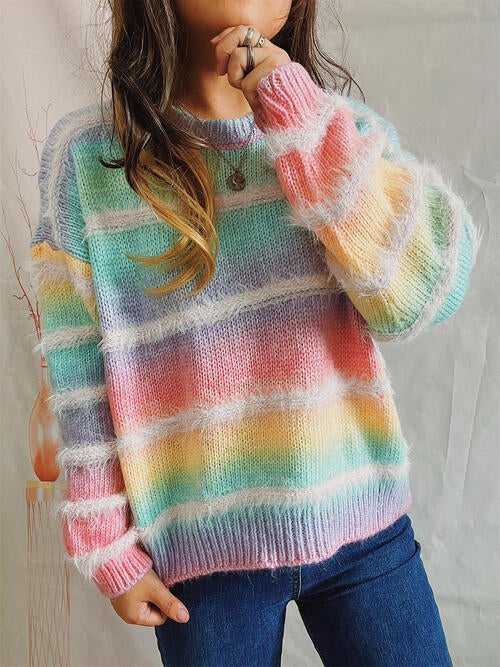 Striped Time Sleeve Sweater