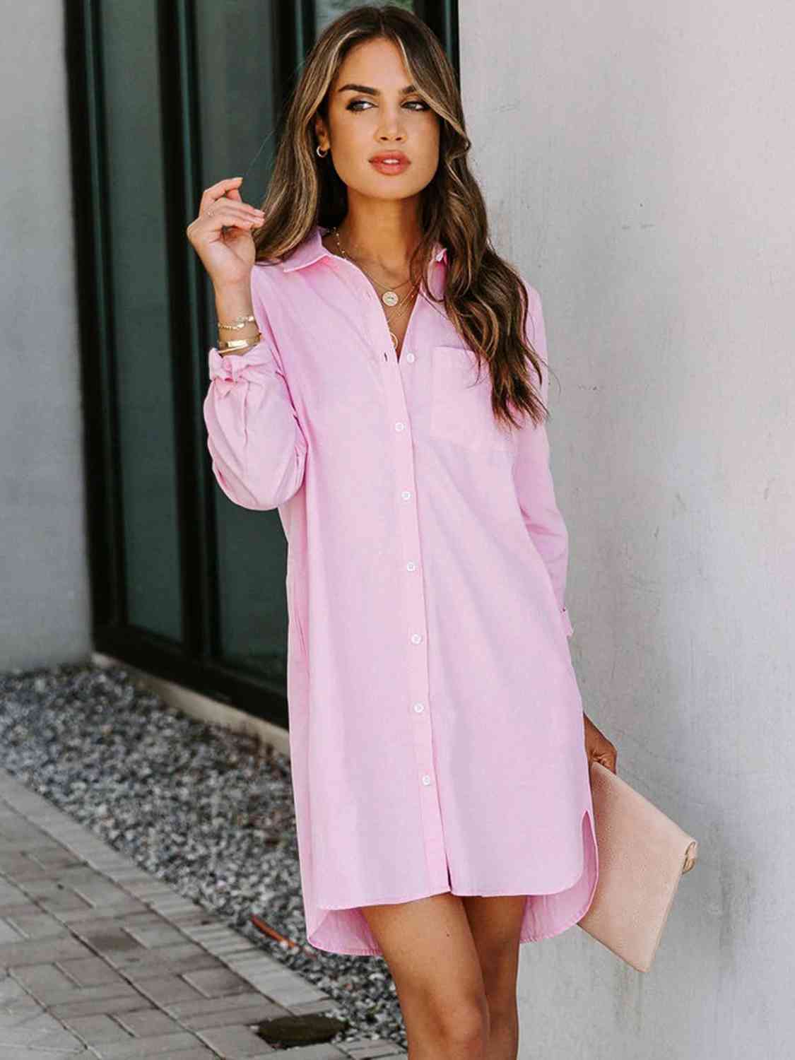 Collared Charm Shirt Dress