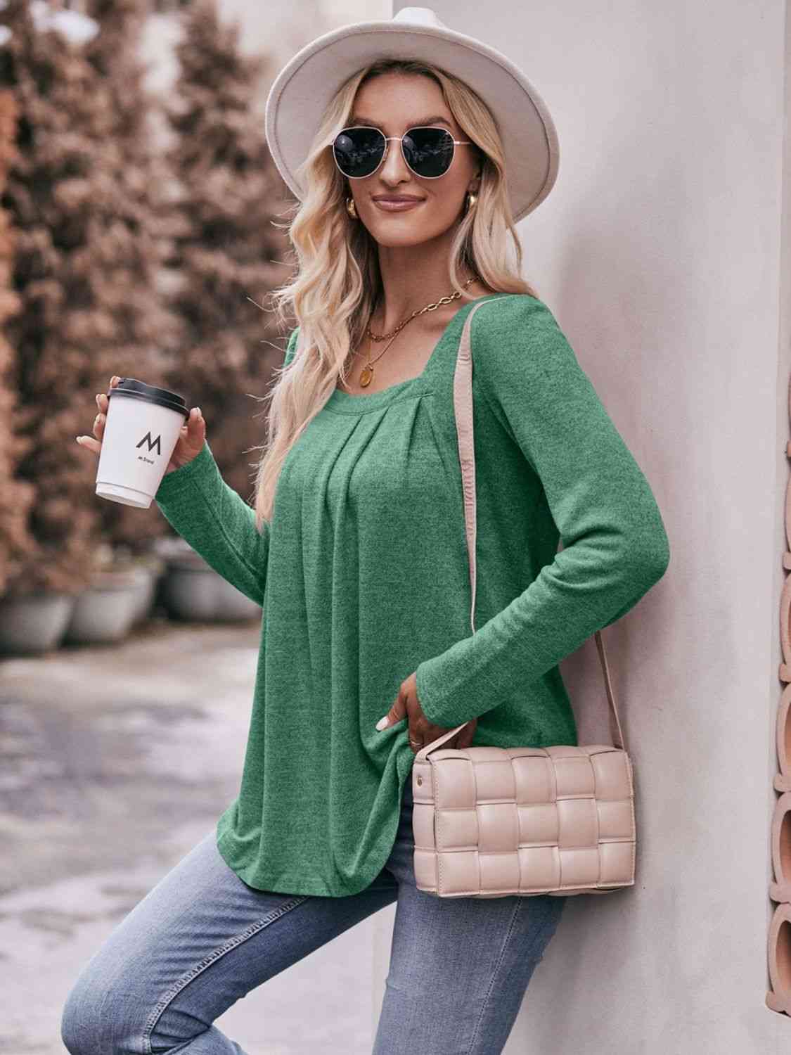 Simply Pleated Sleeve Top