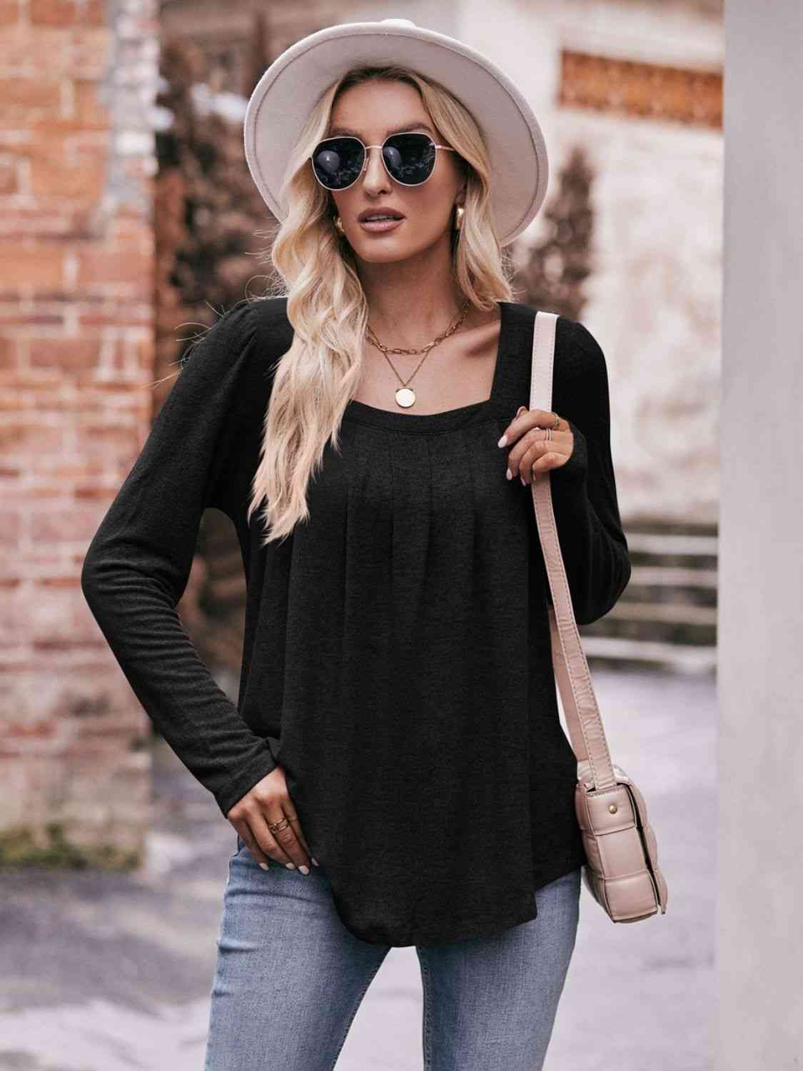 Simply Pleated Sleeve Top