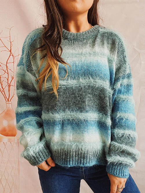 Striped Time Sleeve Sweater