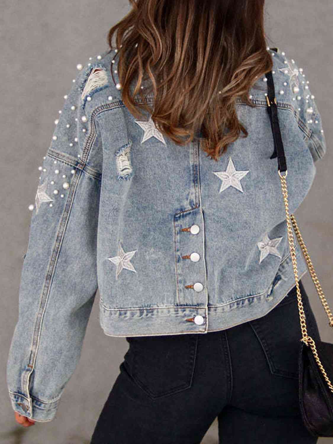 Starry Pearl Denim Jacket