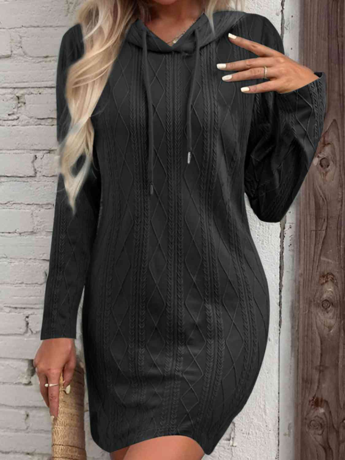 Glammed Out Hooded Sweater Dress