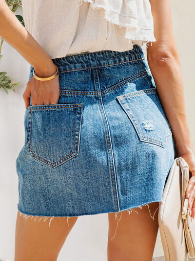 Honey Drip Denim Skirt