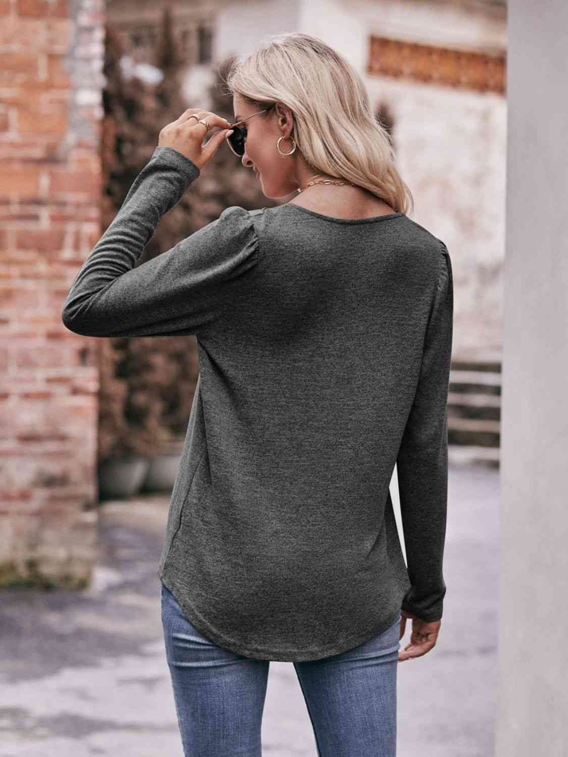 Simply Pleated Sleeve Top