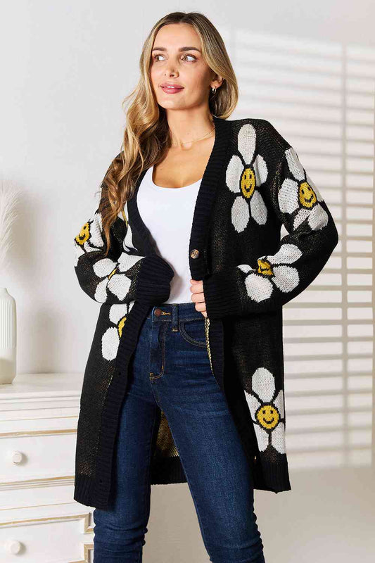 Be Happy Flower Cardigan