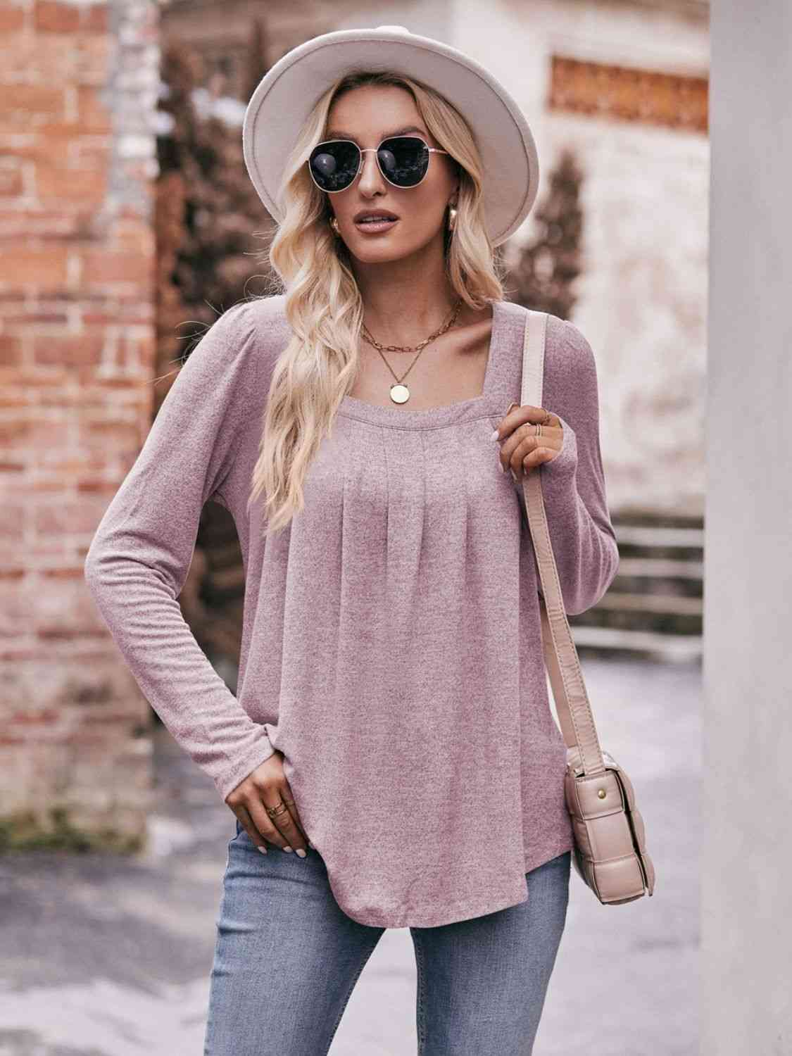 Simply Pleated Sleeve Top