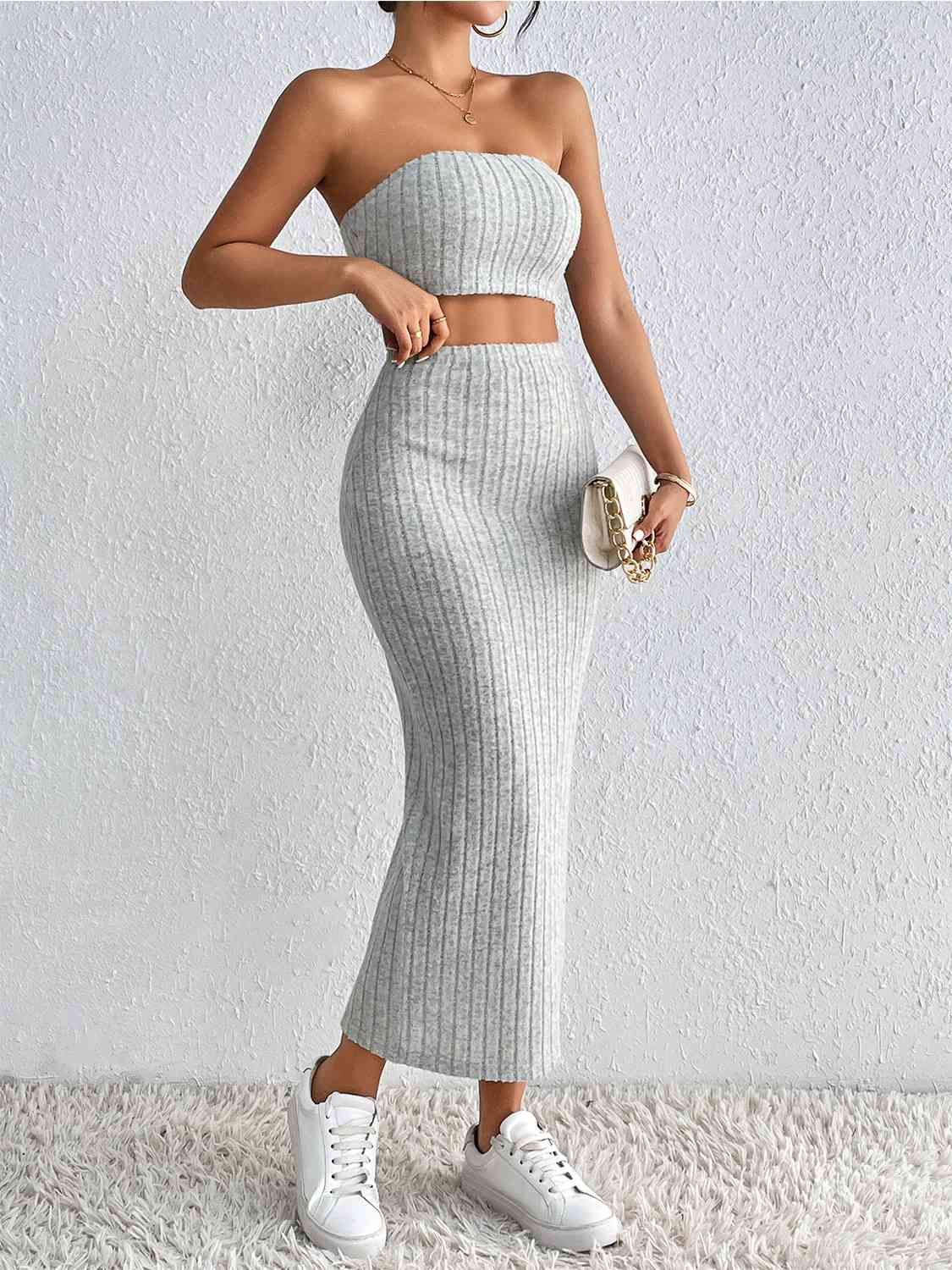 Stay Alert Midi Skirt Set