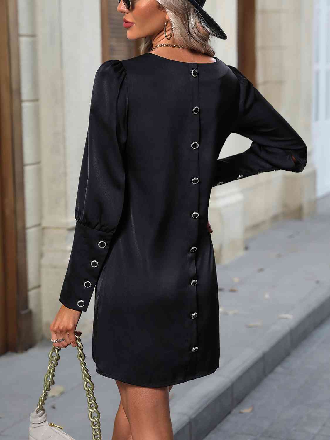 Button Symphony Sleeve Dress