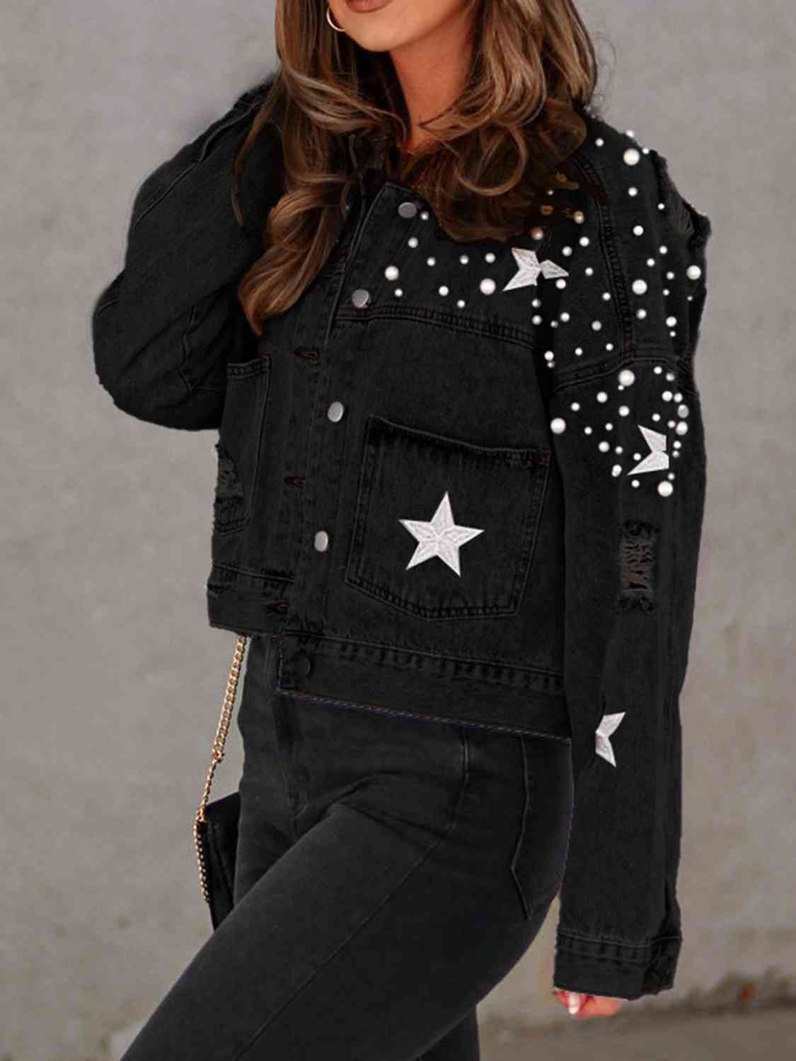 Starry Pearl Denim Jacket