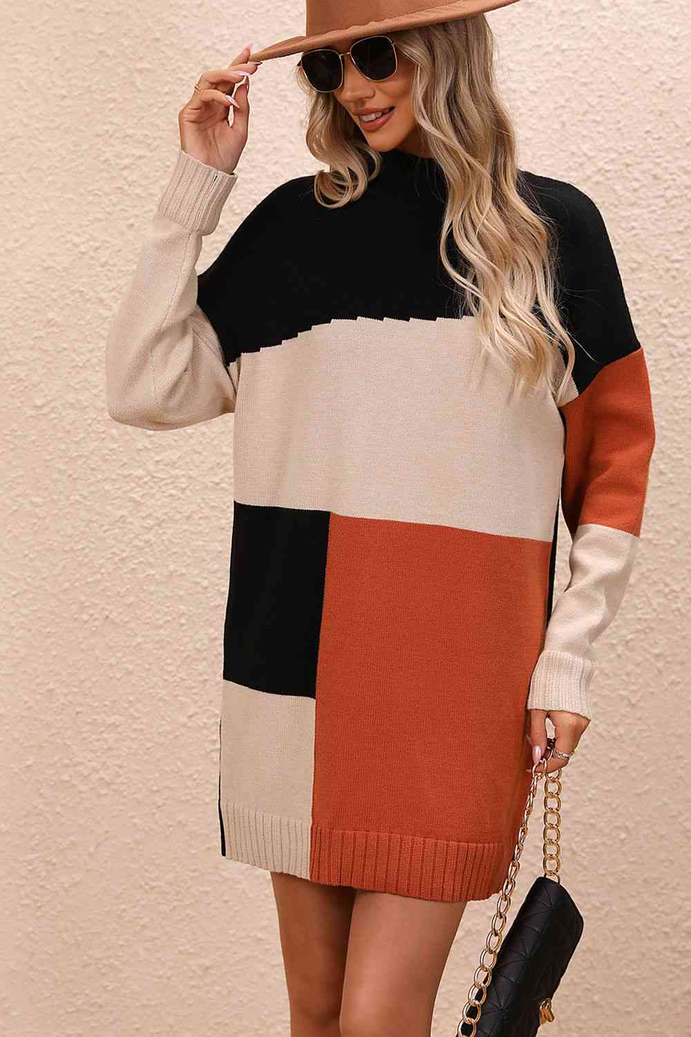 Mod Block Sweater Dress