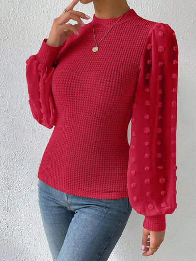 Swiss Dot Waffle-Knit