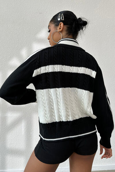 Block Raglan Knitted Jacket