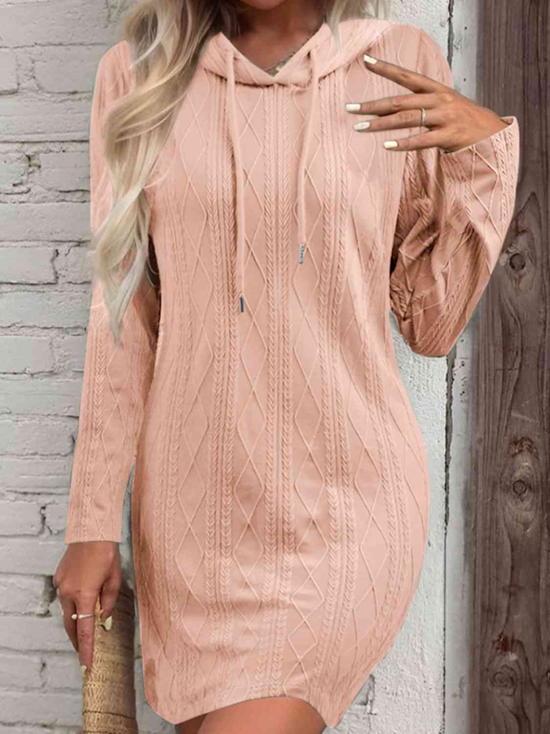 Glammed Out Hooded Sweater Dress