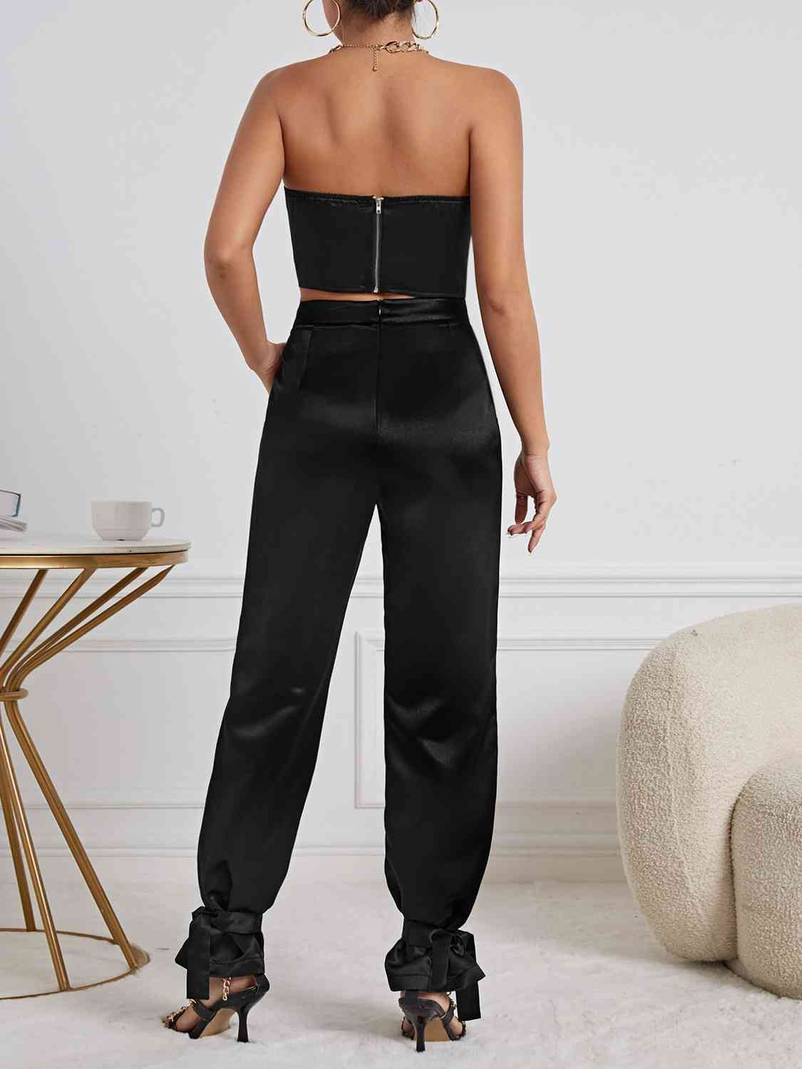 Bow To Me Tube Top and Pants Set