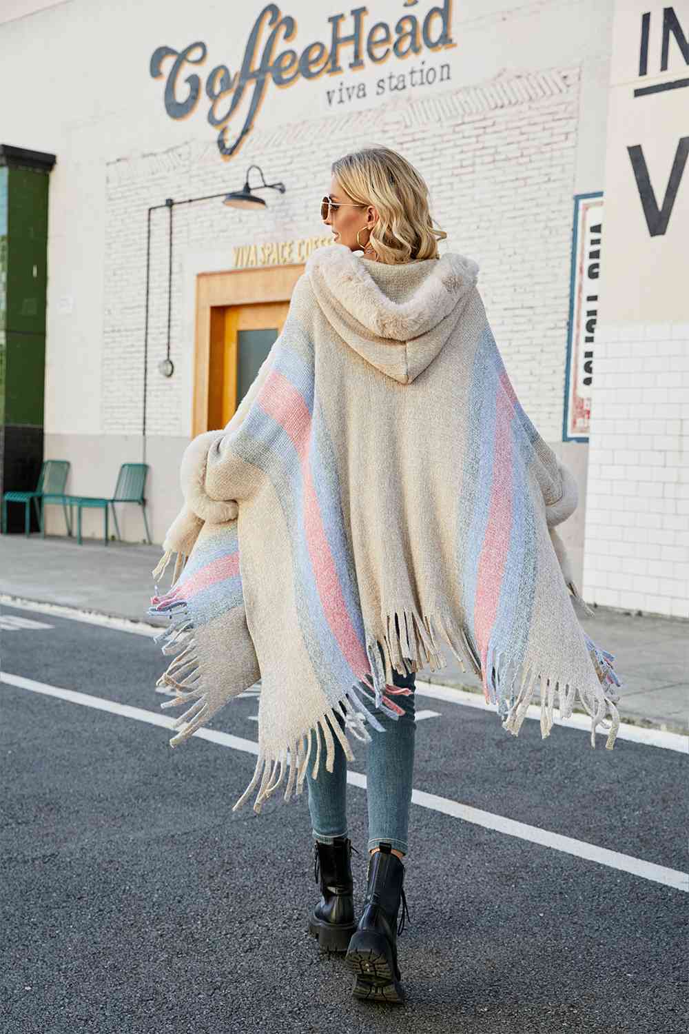 Fringed Detail Poncho