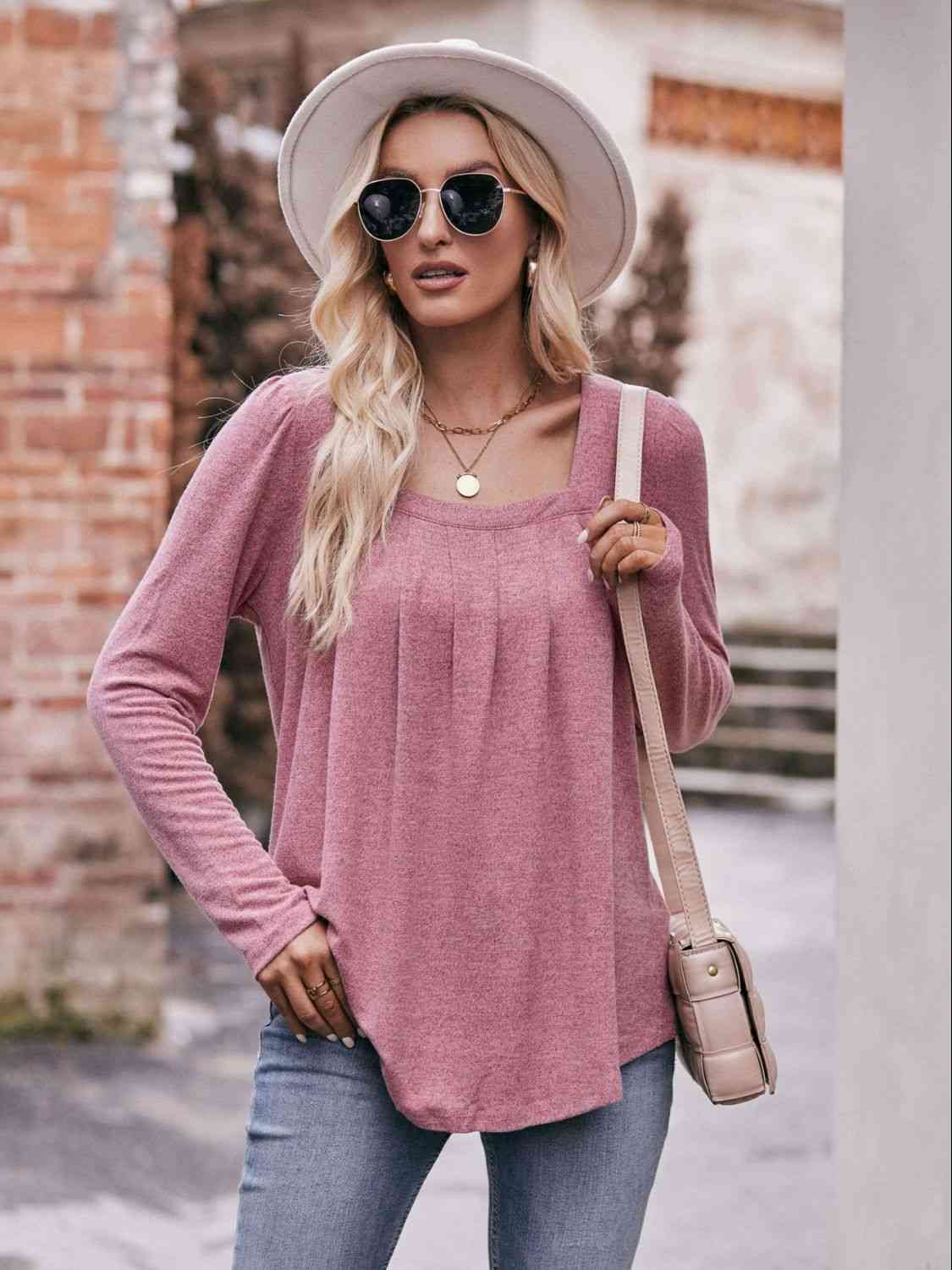 Simply Pleated Sleeve Top