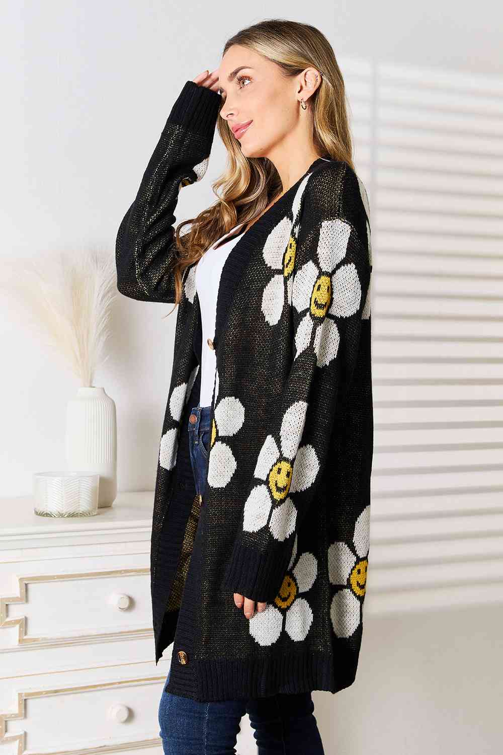 Be Happy Flower Cardigan