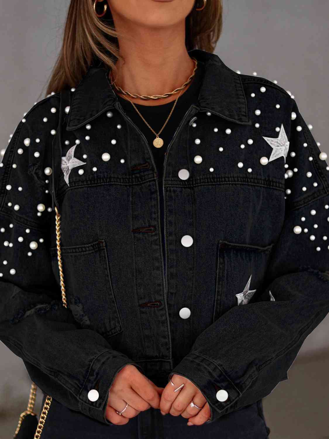 Starry Pearl Denim Jacket