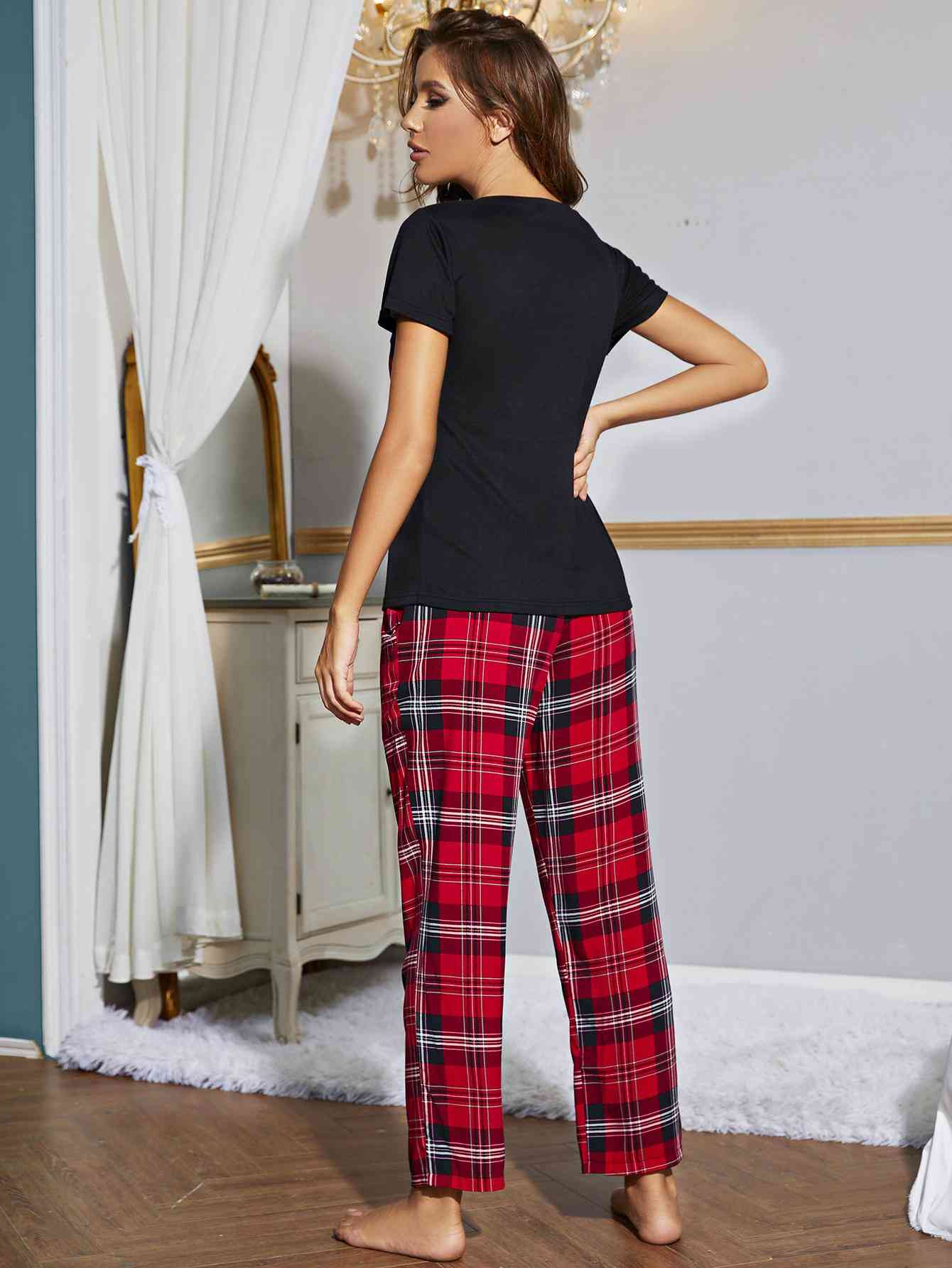 Plaid In Love Pants Lounge Set