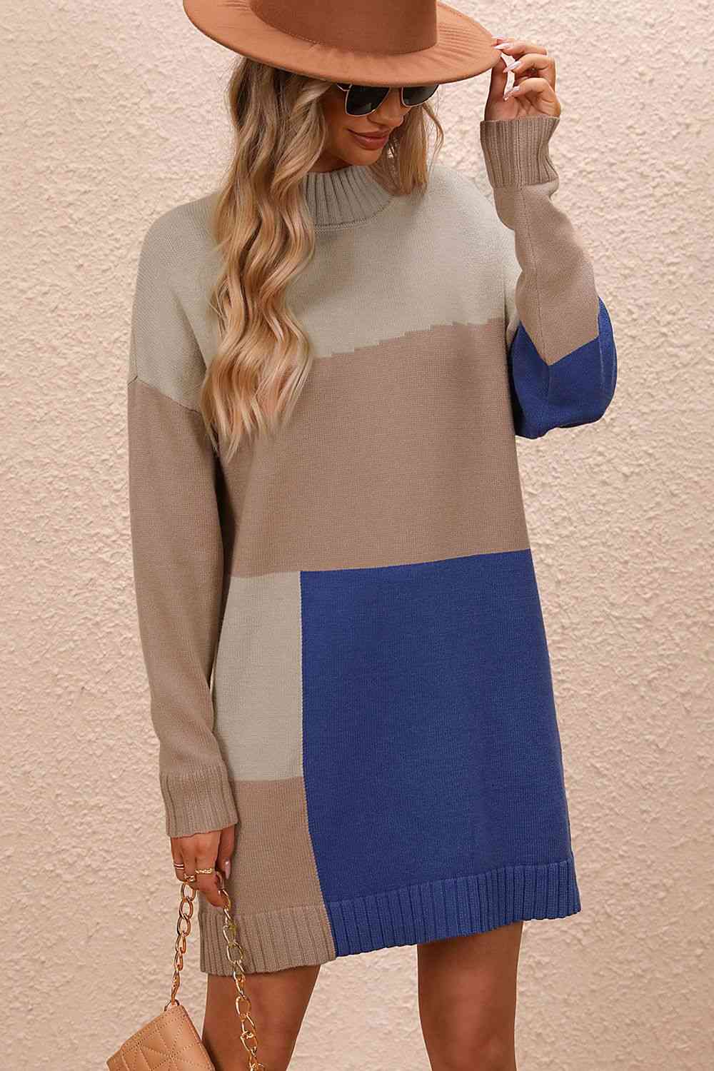 Mod Block Sweater Dress