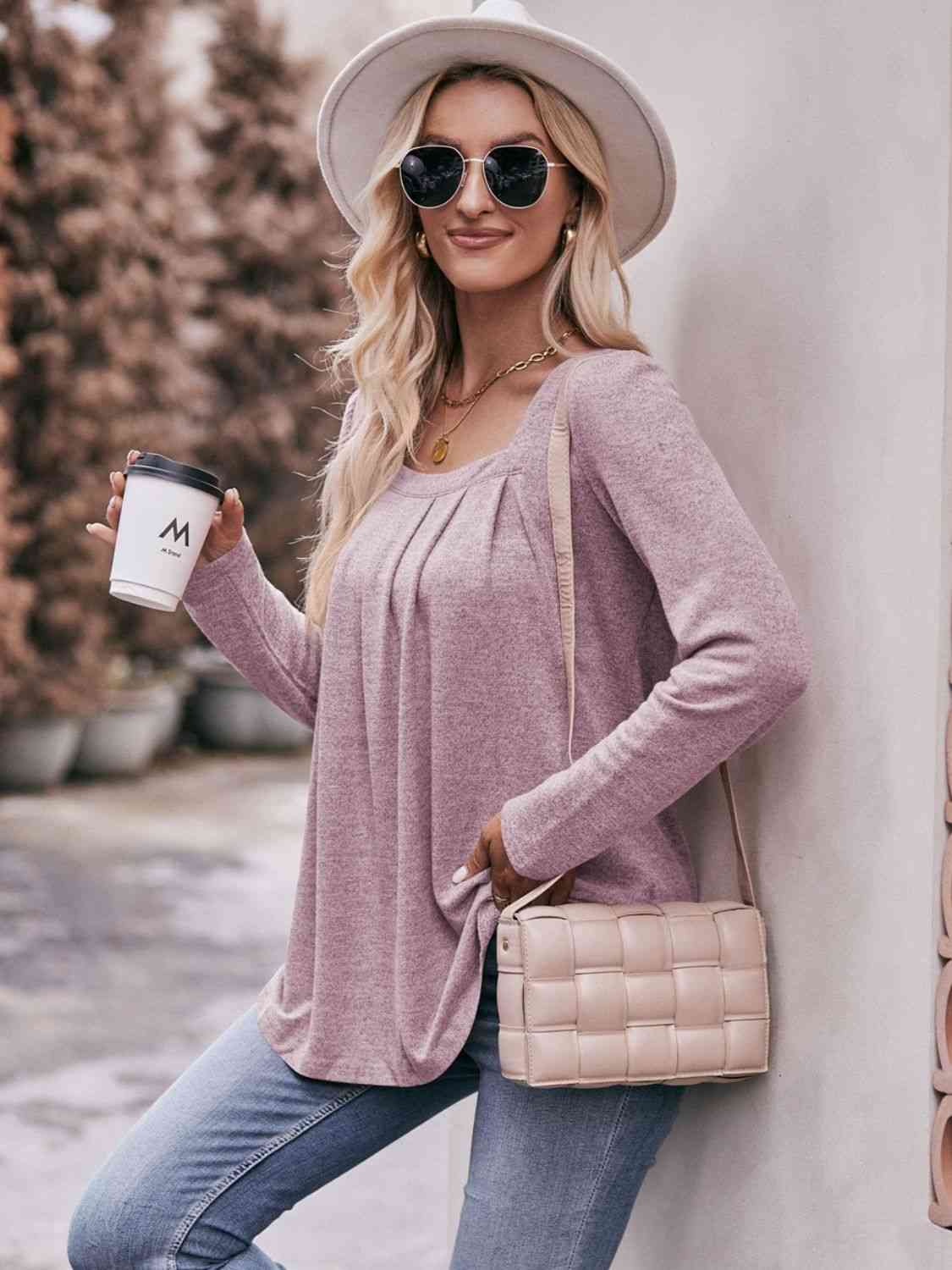 Simply Pleated Sleeve Top