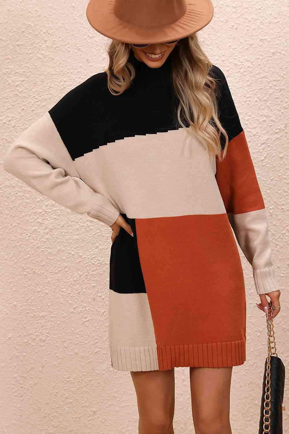 Mod Block Sweater Dress