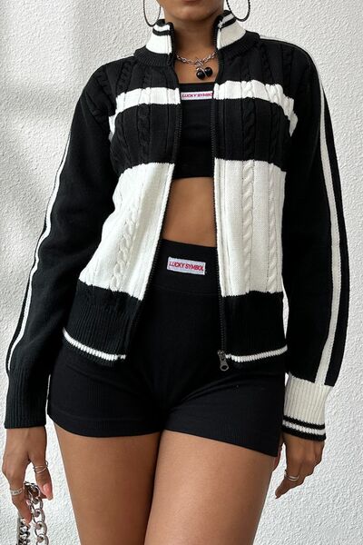 Block Raglan Knitted Jacket