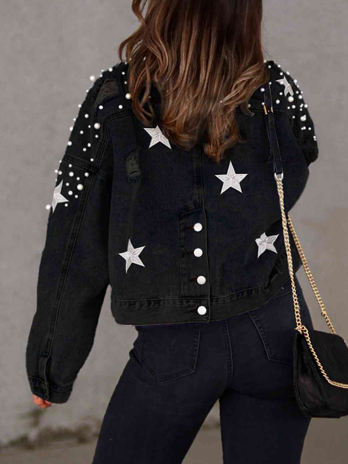 Starry Pearl Denim Jacket