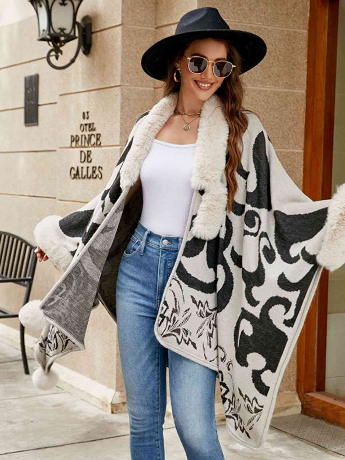 Printed Mirage Poncho