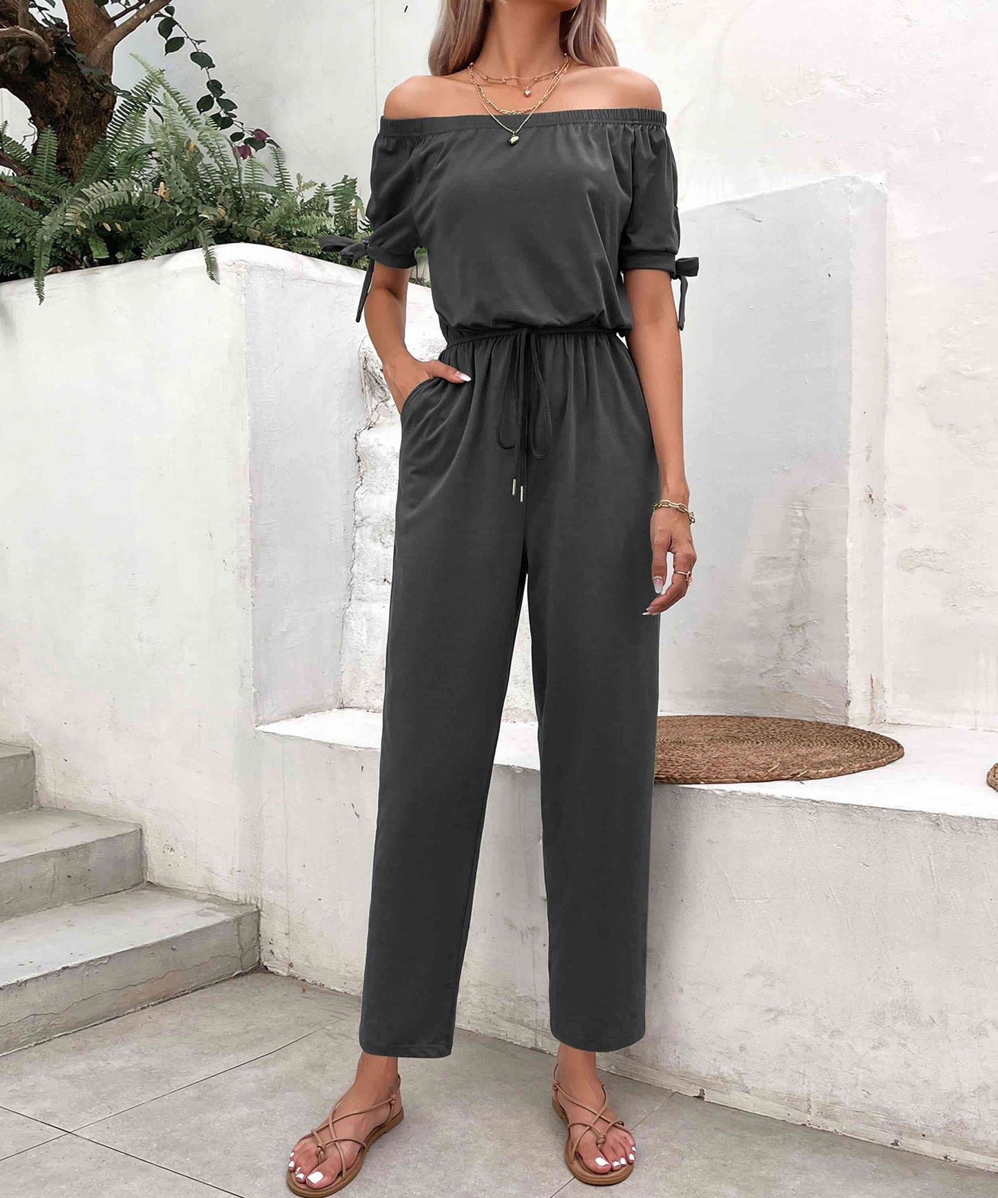 Lured Cuff Jumpsuit with Pockets