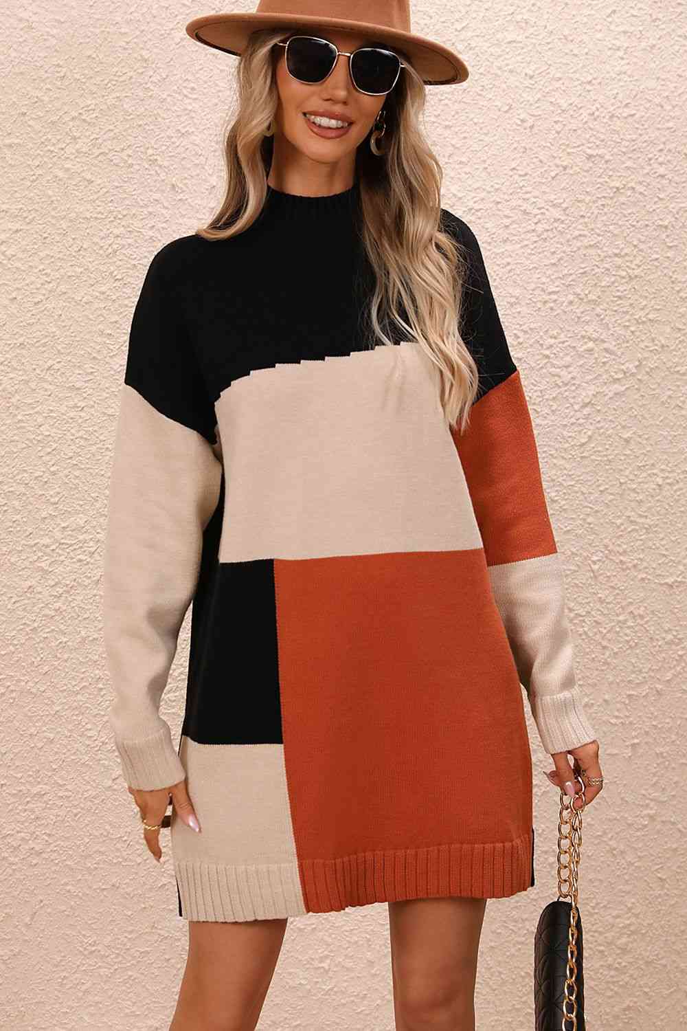 Mod Block Sweater Dress