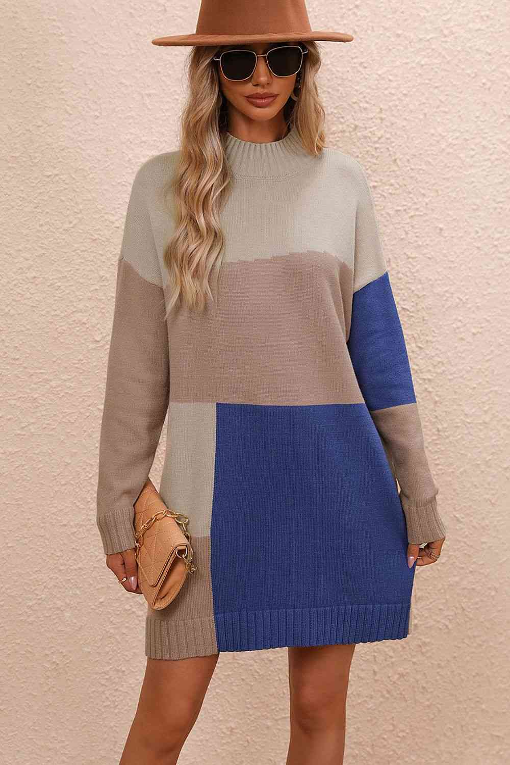 Mod Block Sweater Dress