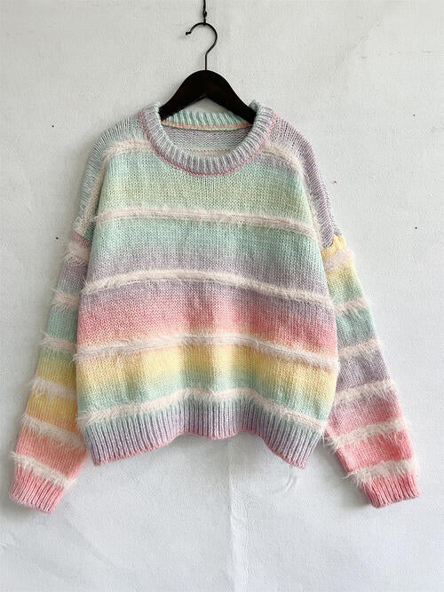 Striped Time Sleeve Sweater