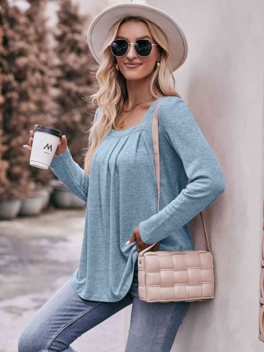 Simply Pleated Sleeve Top