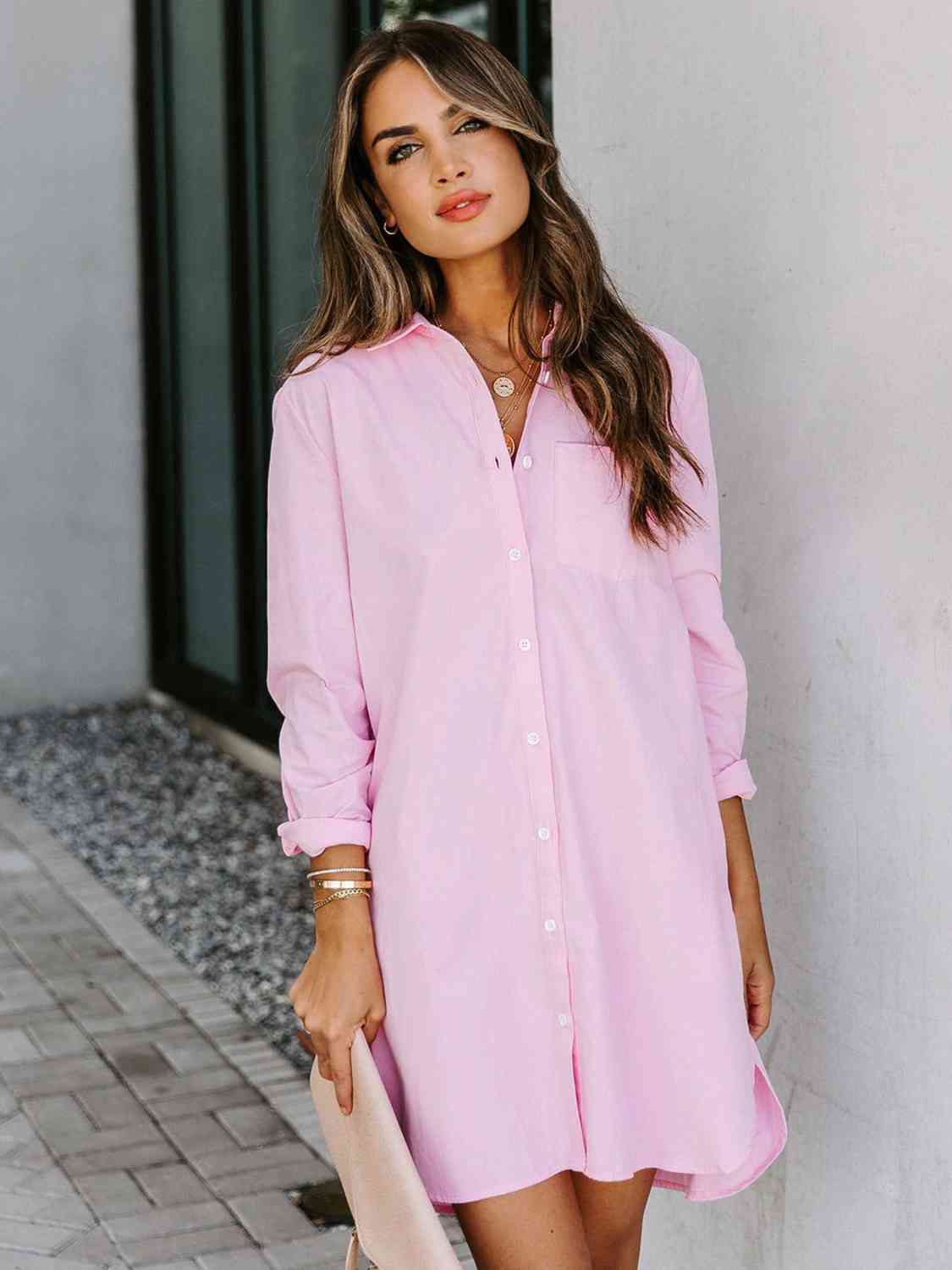 Collared Charm Shirt Dress