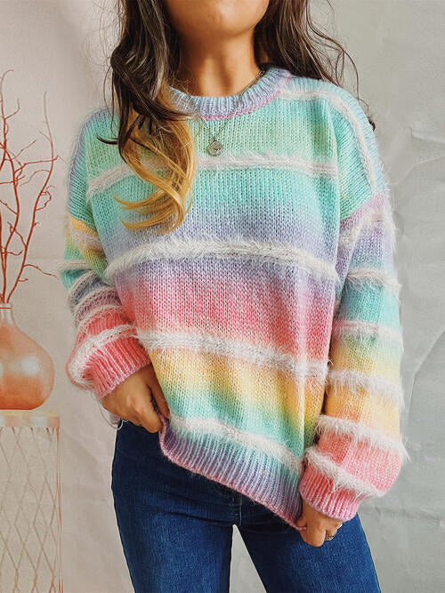 Striped Time Sleeve Sweater