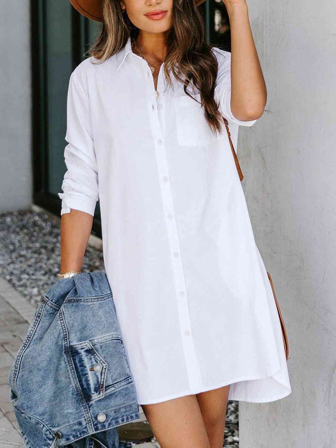 Collared Charm Shirt Dress