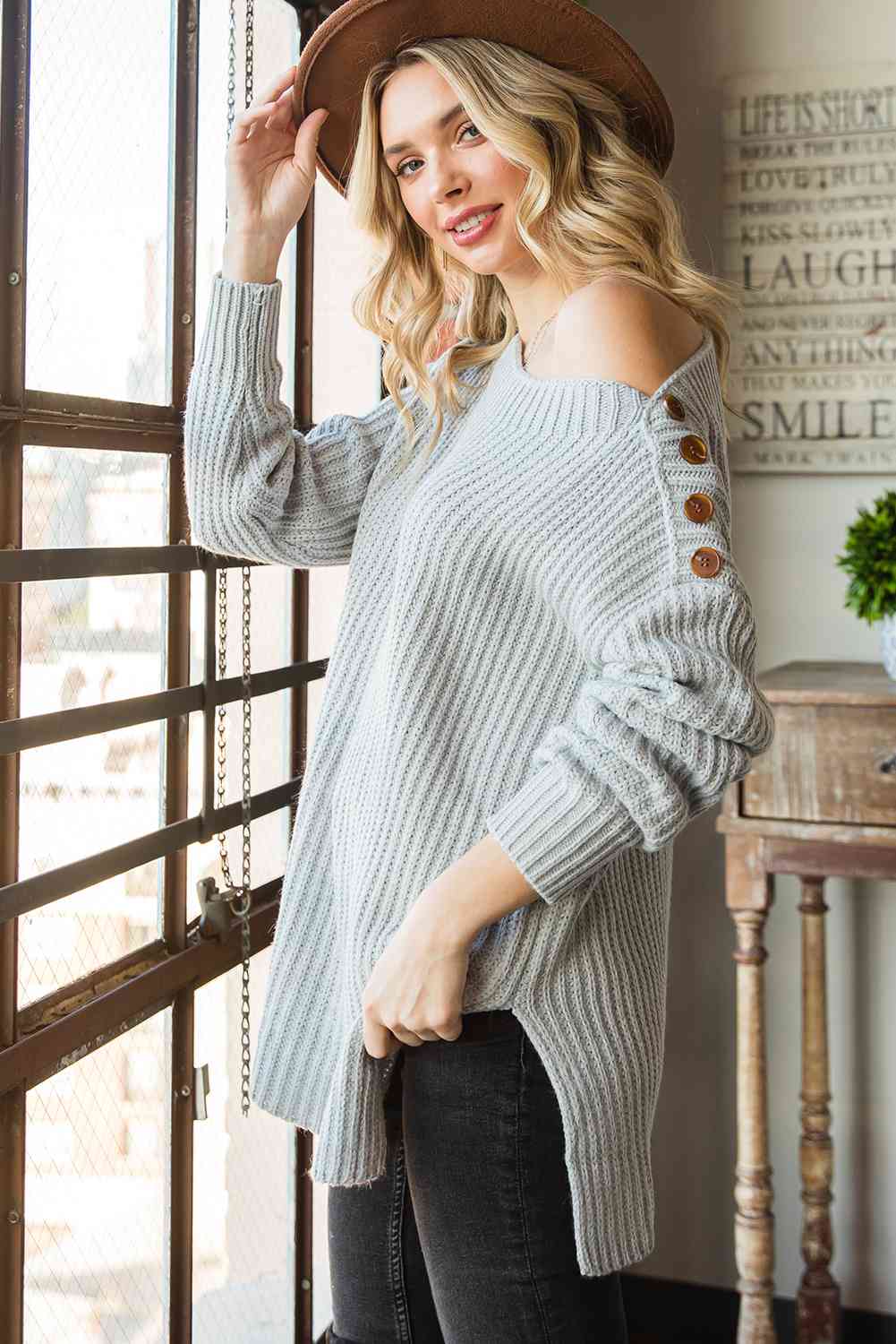 Chic Slit Sweater